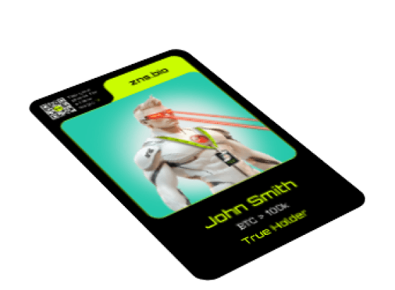 ZNS Connect NFC-enabled smart card linked to Web3 profile